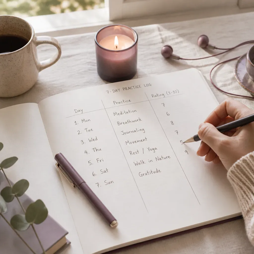 Notebook tracking anxiety before and after listening