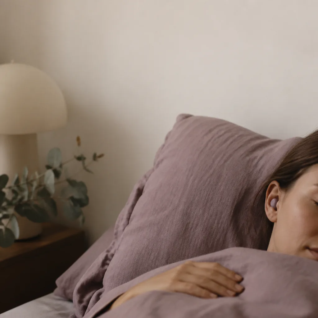 Person listening quietly in bed at night