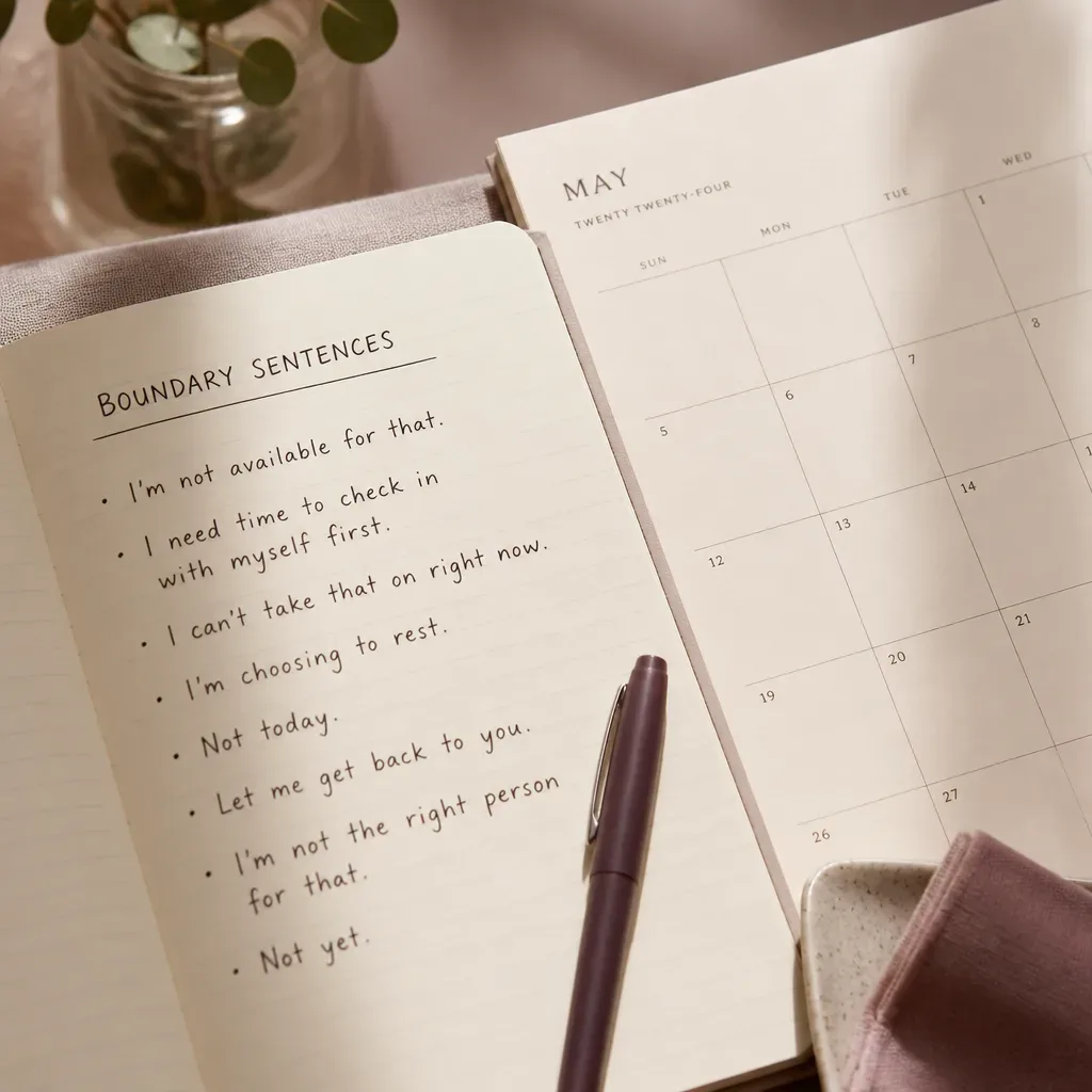 Notebook with simple boundary sentences
