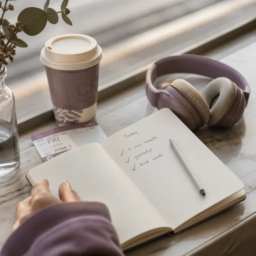 Notebook tracking a week of commute listening