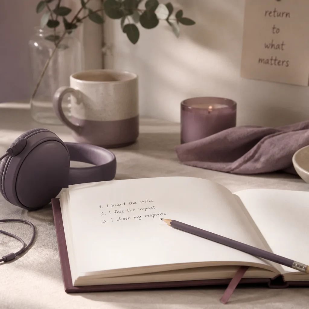 Notebook with three gentle response lines