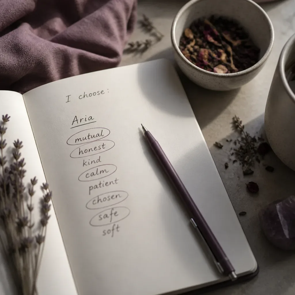 Journal page naming mutual love and boundaries