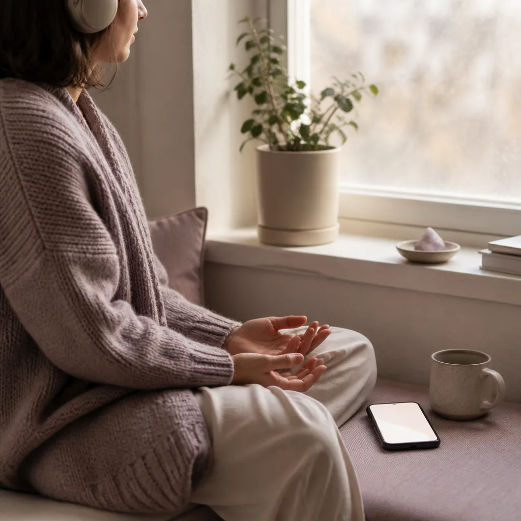 Person listening before sending a friendship message