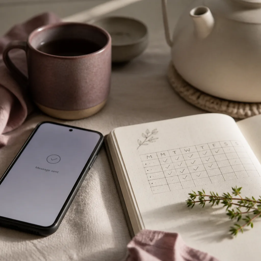 Notebook tracking gentle friendship reach-outs