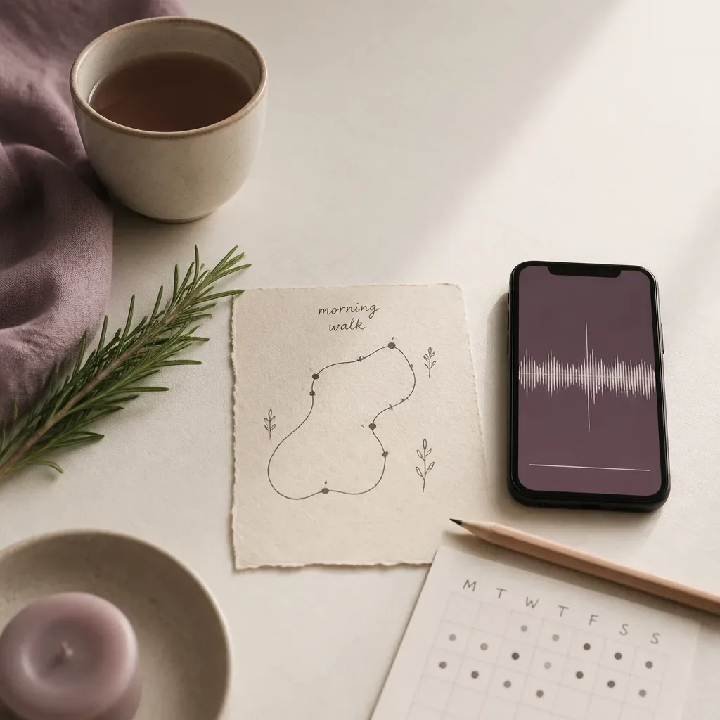 Simple walking route note beside Dream-Self audio